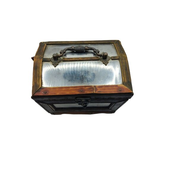 VTG Set of 4 Lucite Floral Coasters with Wooden Storage Box MCM - Picture 3 of 9